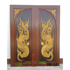 ประตูไม้สักบานคู่ รหัส DD52